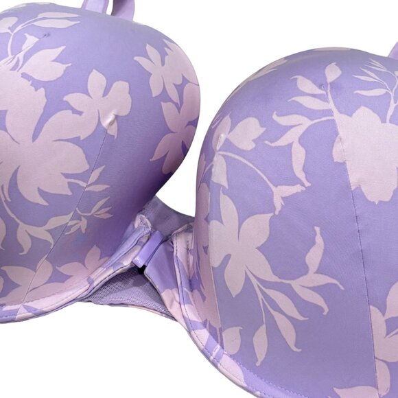 Torrid Curve 360 Back Smoothing Lightly Lined T-Shirt Bra 42DD Floral Lavender P - Picture 3 of 6